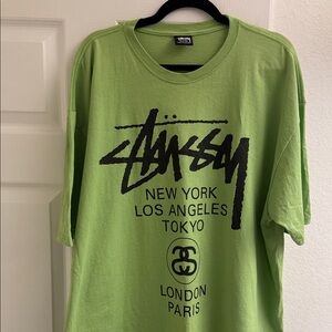 Stussy Lime Green City Graphic Tee